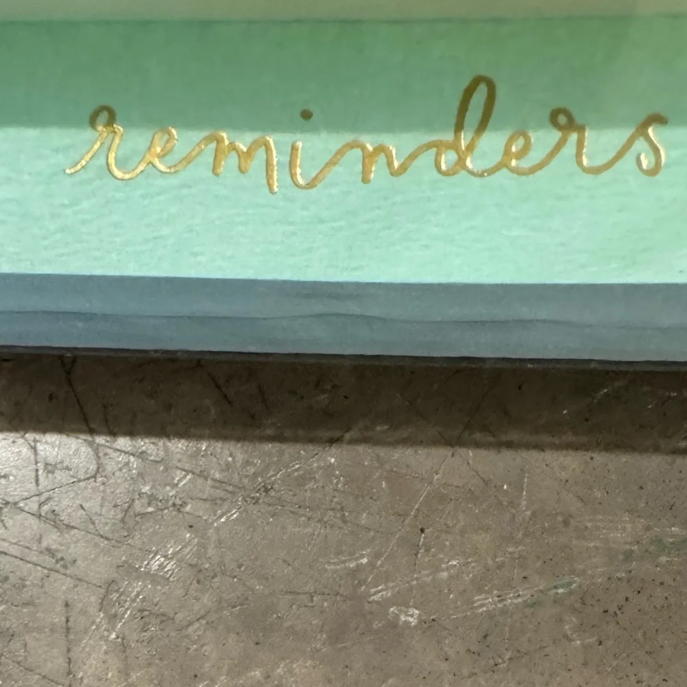 Kate Spade ♠️ Pink, Yellow, and Mint Notepad Trio with gold embossed prompts🩷💛💚